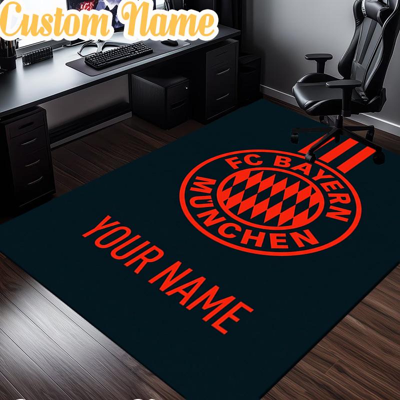 Custom Name Bayern Munchen Logo Design Rug, Office Rug, Chair Rug, Carpet for Living Rooms, Doormat Game Rug Home Decor Christmas Gifts