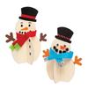 6pcs DIY Christmas Snowman Shape Assembly 3D Wooden Pieces Unfinished Painted Wooden Crafts Ornament for Home Decor