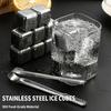Chilling Rock Reusable Chilling Stones 4/6/8 Pcs Stainless Steel Ice Cubes Set Wine Cooling Cube Party Bar Kitchen Tool