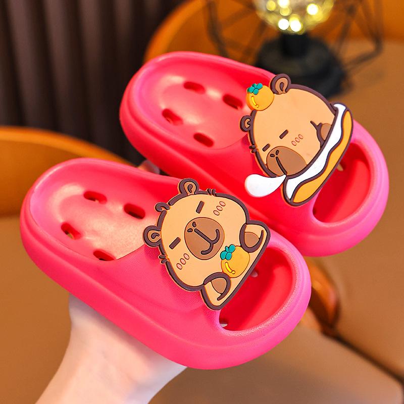 Kapibara Summer Children's Water-Draining Sandals Boys and Girls Non-Slip Bathroom Shower Parent-Child Kids Beach Sandals