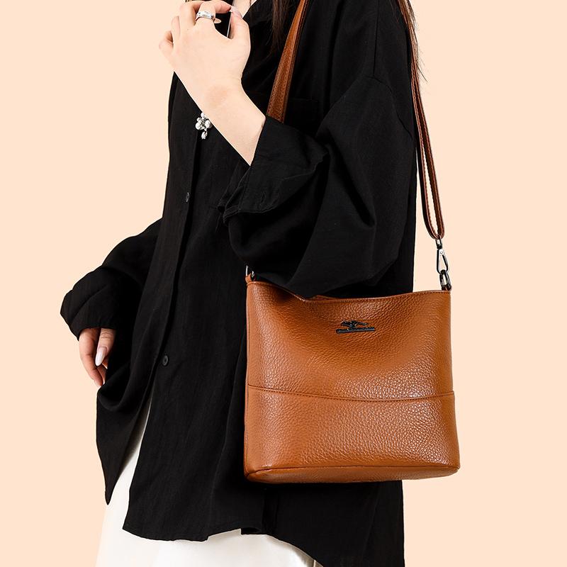 Multi Functional Casual Crossbody Bag PU Soft Leather Retro Crossbody Bag Women's Shoulder Bag Simple Casual Bag