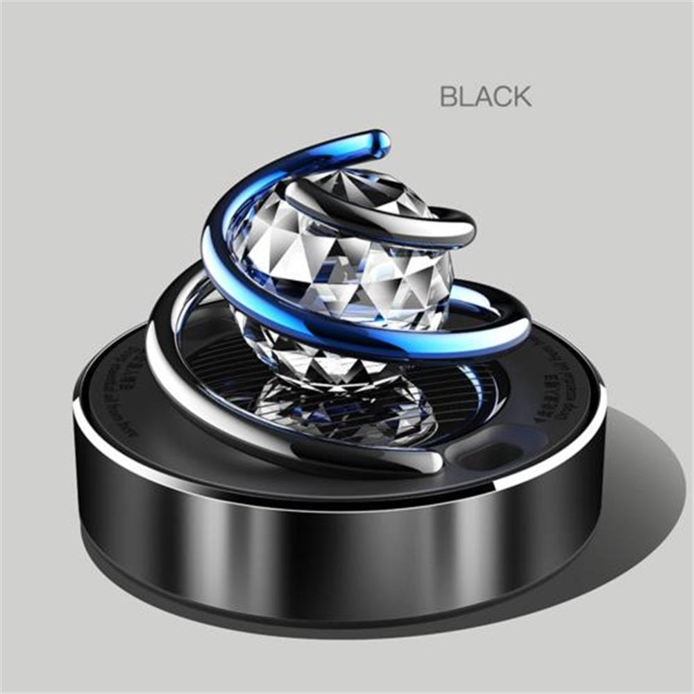 Odświeżacz powietrza do samochodu zasilany energią słoneczną Obrotowa spirala Rhinestone Długotrwały zapach Stop Auto Aromaterapia Dyfuzor Ozdoba Akcesoria do wnętrza samochodu