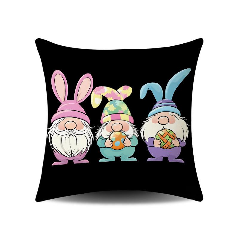 Easter Series Pillow Cover with Rabbit and Carrot Design