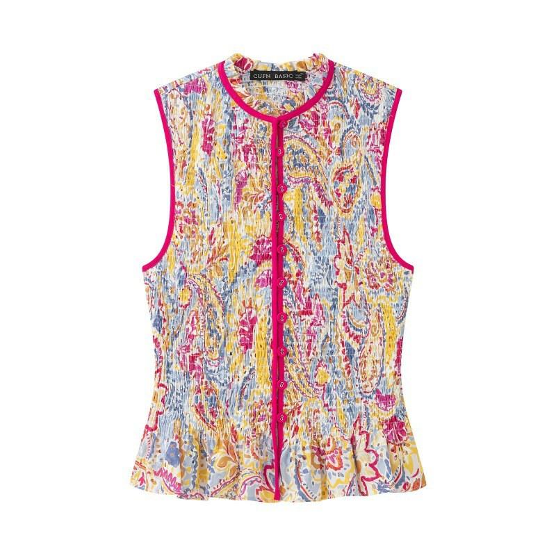 Womens Floral Print Sleeveless Blouse Midi Skirt Set Casual Elegant Outfit
