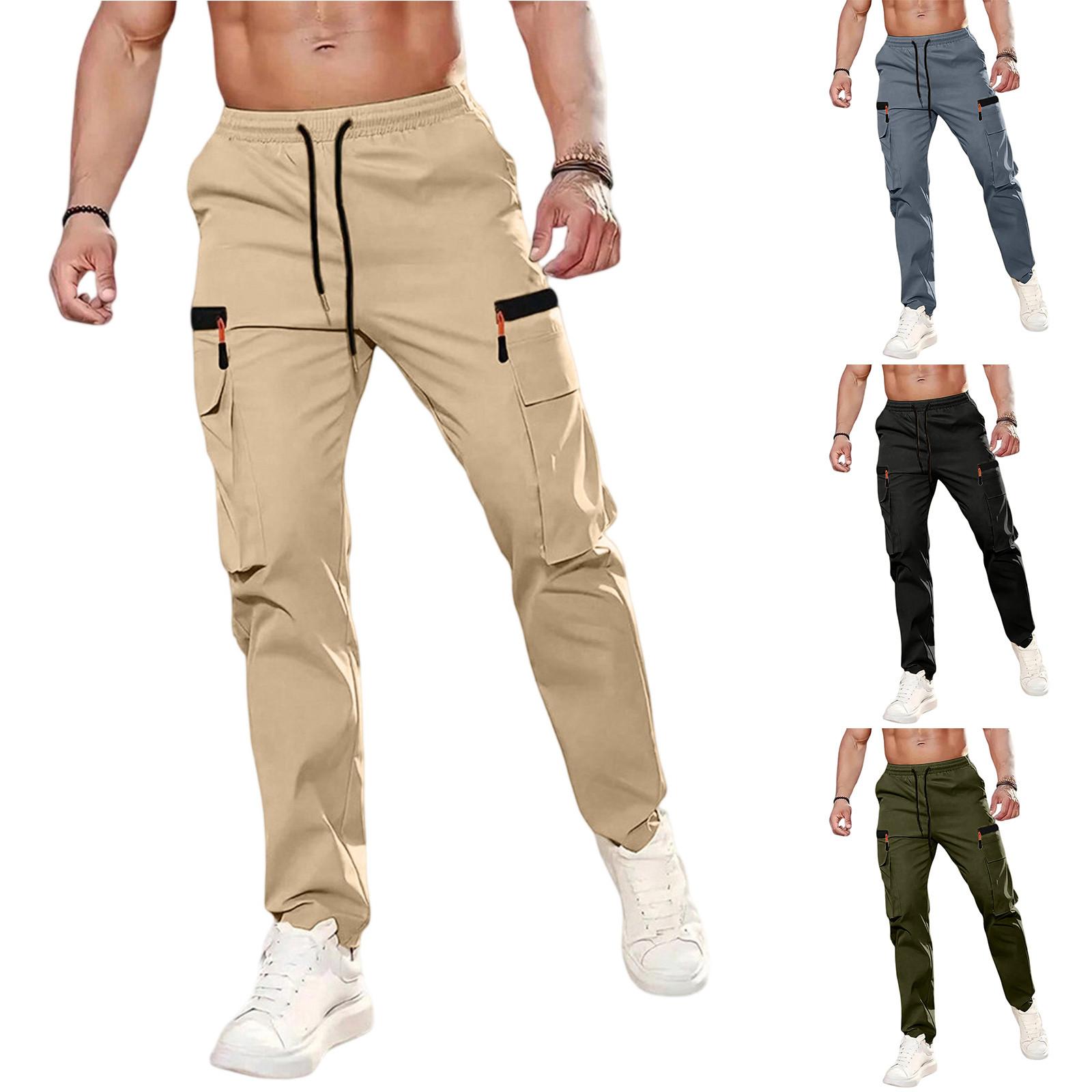 

Men s Sports Casual Jogging Trousers Lightweight Hiking Work Pants Outdoor Pant L армія зелений колір