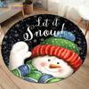 Merry Christmas Round Rug Sowman Mat Christmas Decor Christmas Gift Xmas Carpet Rugs for Living Room Home Decor Red Round Rug