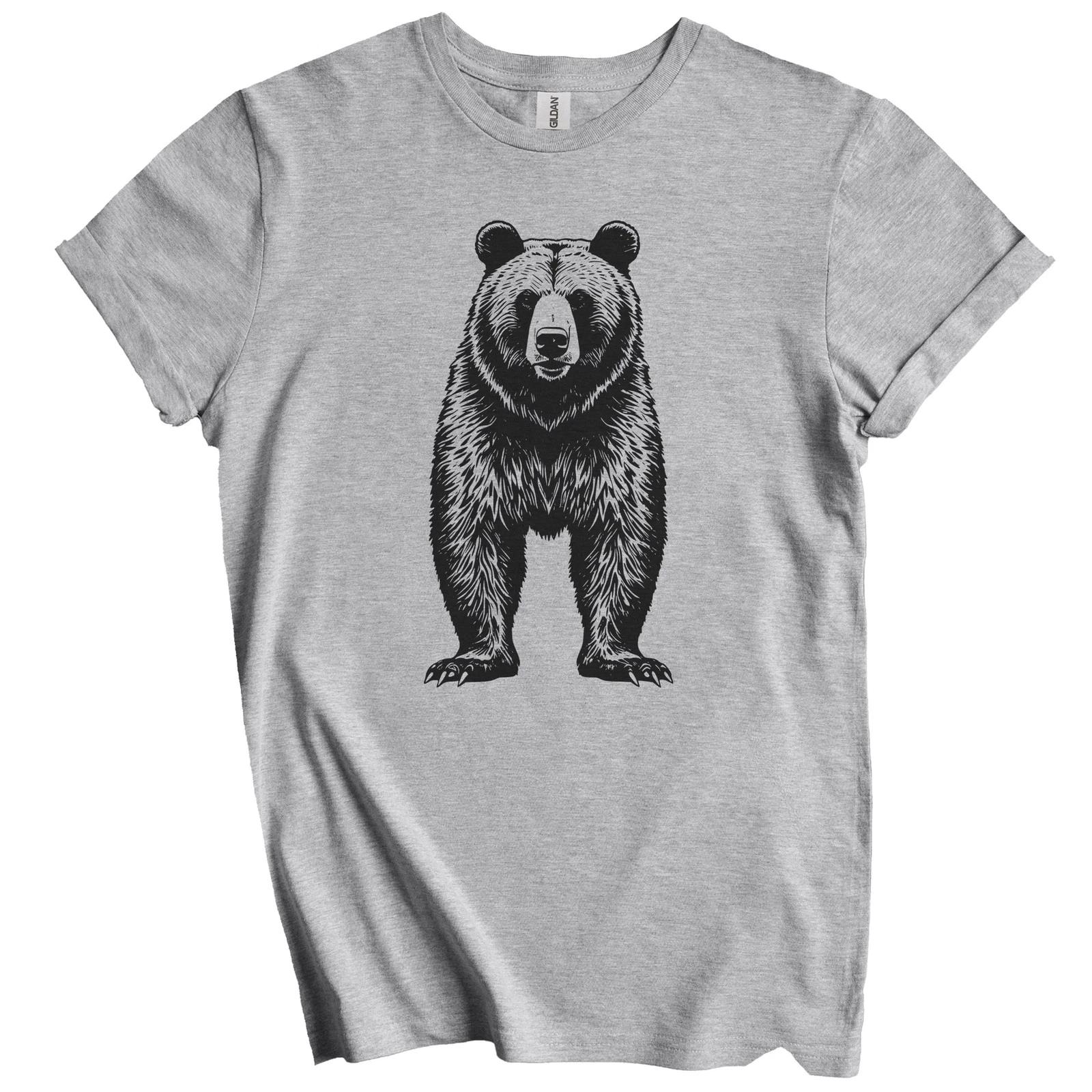 

Grizzly Bear Facing Forward Minimalist Animal T-Shirt M
