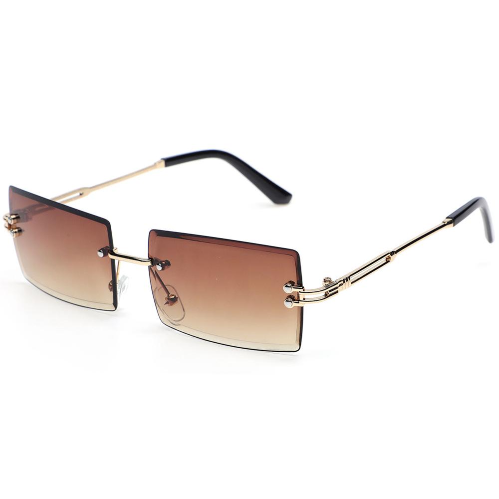Metal Rimless Sunglasses Women's Glasses Square Ultra-light Men's Sunglasses