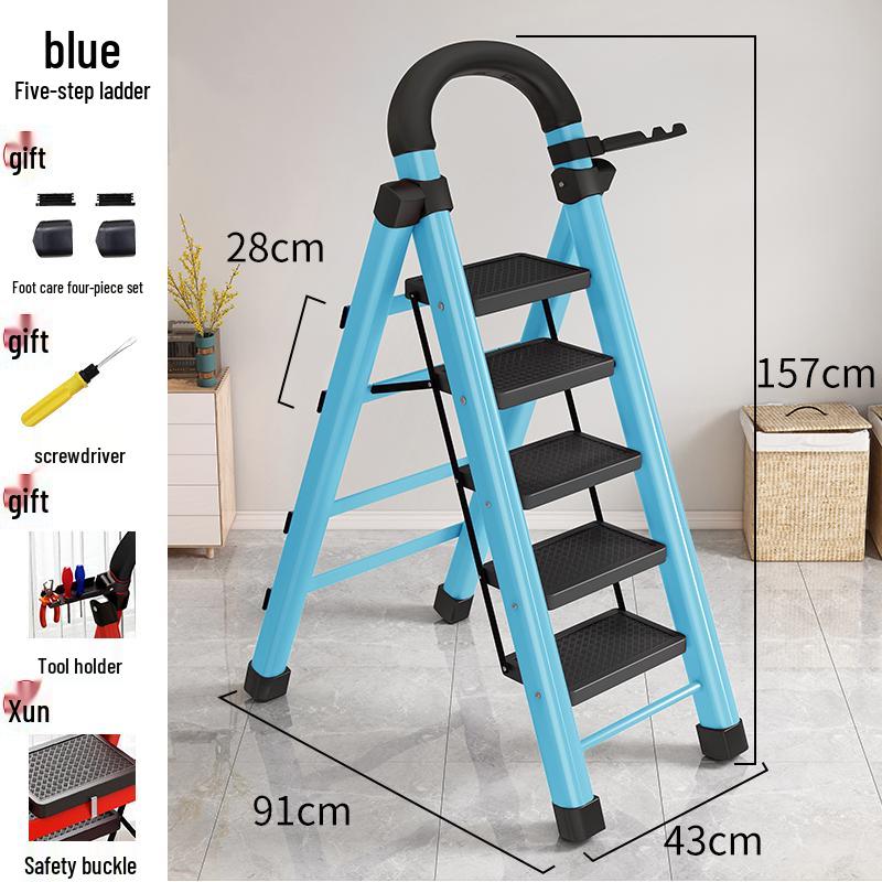 Portable Multifunctional Indoor A-Frame Ladder - 4/5 Step, Folding, Thickened, Telescopic, Mobile