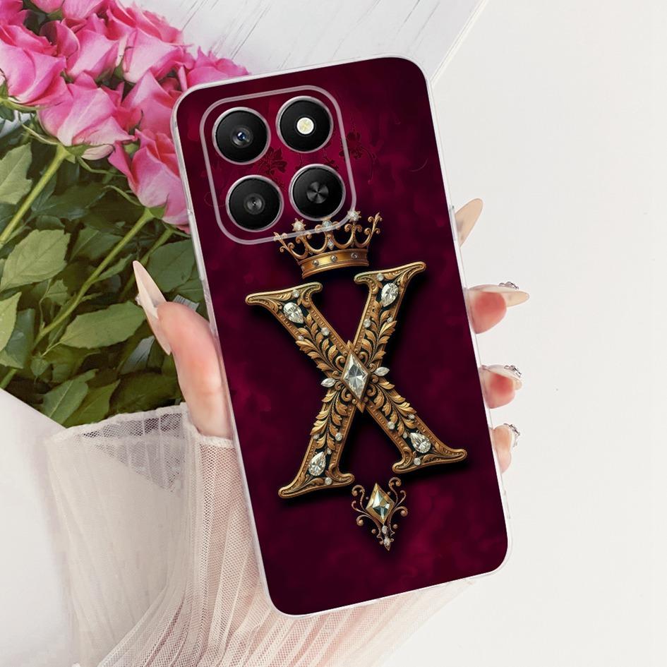 For Honor 400 Smart 5G Case LGN-NX1 Clear Luxury Crown Letter Soft Silicone Couple Phone Case For Honor X7D Coque Play 10T Funda
