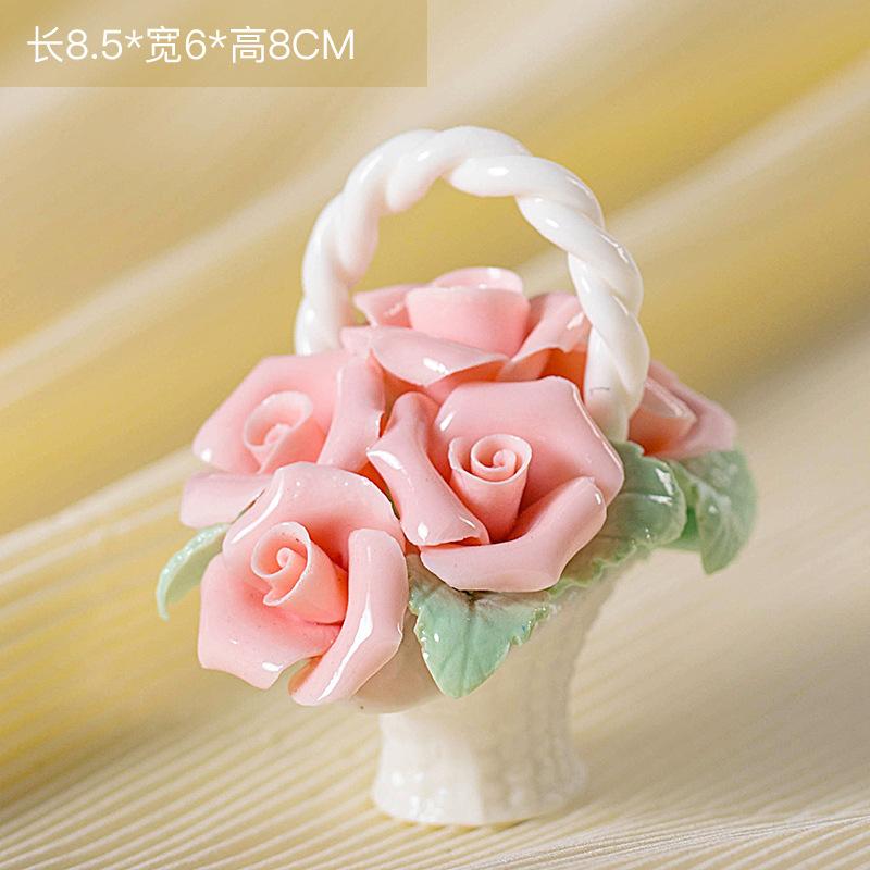 Keramik-Simulations-Blumenkorb-Ornamente Handgefertigte Mini-Blumenkörbe Kreative Kaffeetisch-Wohnzimmer-Tischdekorationen
