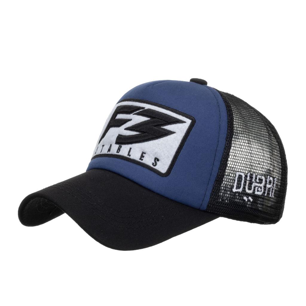 New boutique F embroidered baseball cap summer color matching mesh hat men's and women's outdoor leisure cap