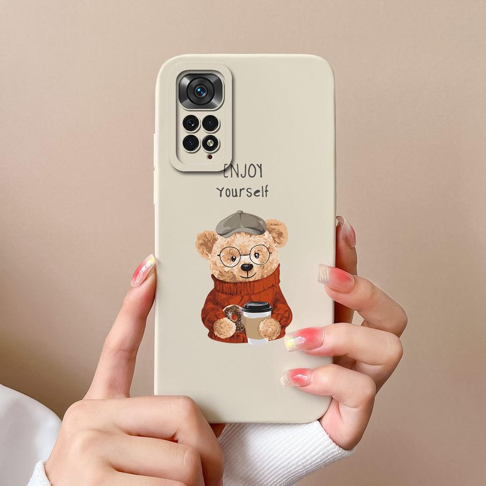For Xiaomi Redmi Note 11S Cases Cartoon Liquid Silicone Full Coverage Anti Drop Shell For Xiaomi Redmi Note11S 11 S Coque Capa