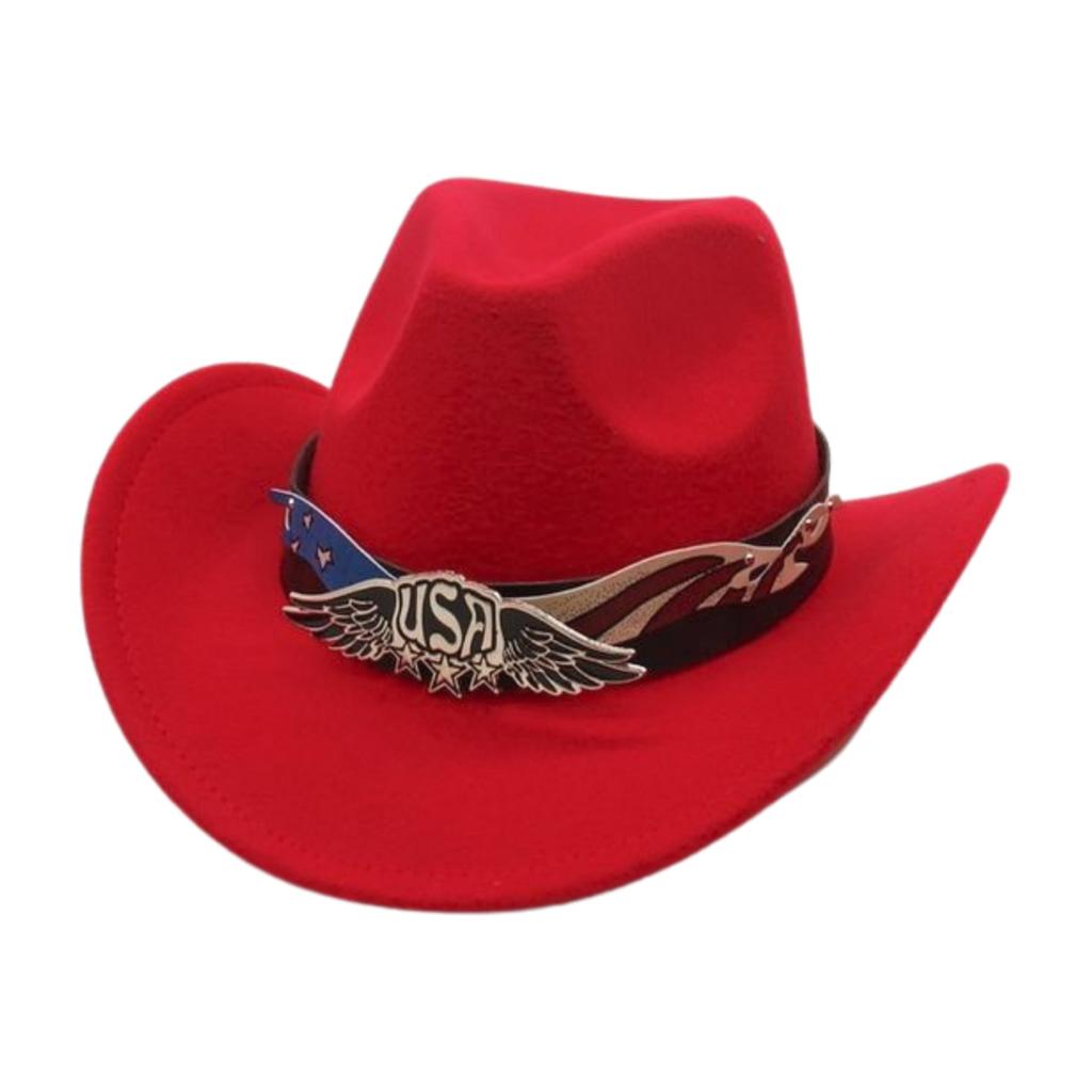 Tibetan Jazz Hat Woolen Shiny Belt Celebrity Style Retro Cowboy Hat Western Cowboy Hat
