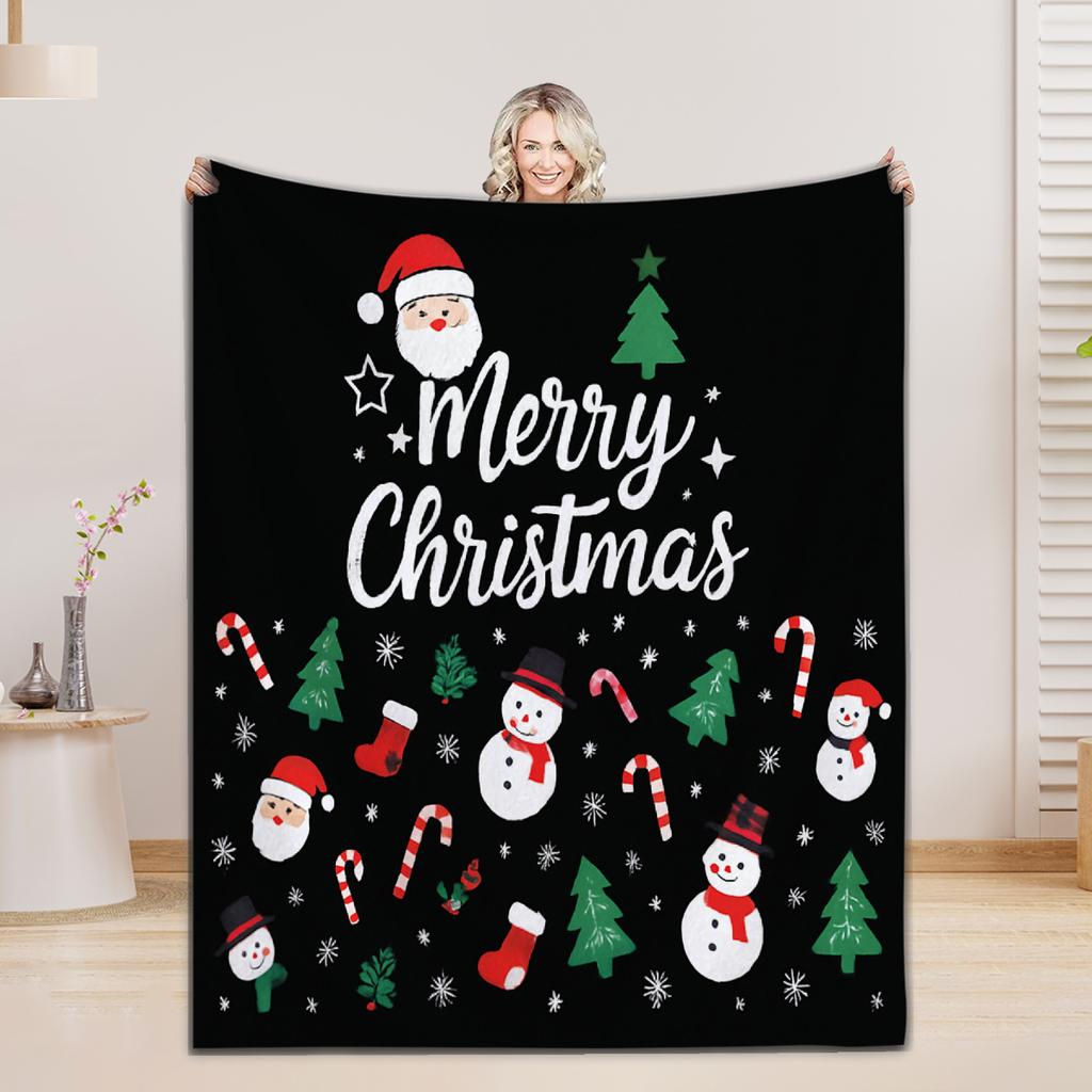 Christmas Flannel Blanket 3D Printed Blanket For Home Camping Nap Leisure Blankets Gifts For Girls Birthday Christmas Party