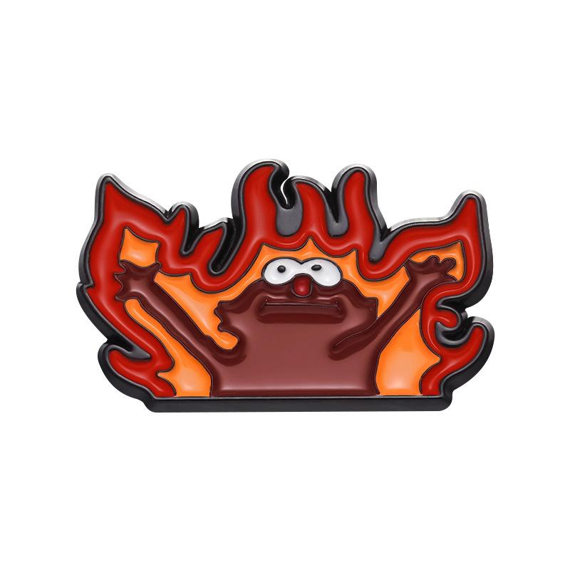 

Flame Colorful Cartoon Brooch Creative Badge Accessory For Fashionable Outfits