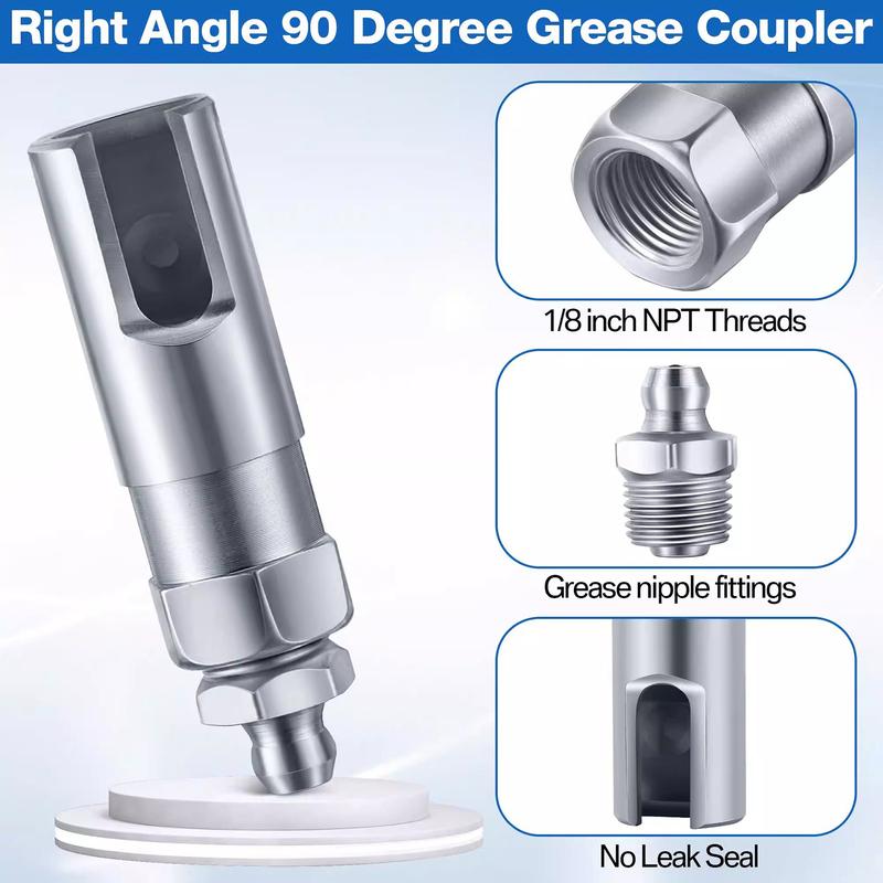 90 Degree Lubricant Grease Coupler Replacement Parts Slide on Grease Adapter Right Angle Grease Coupler Carbon Steel 4cmx1.4cm