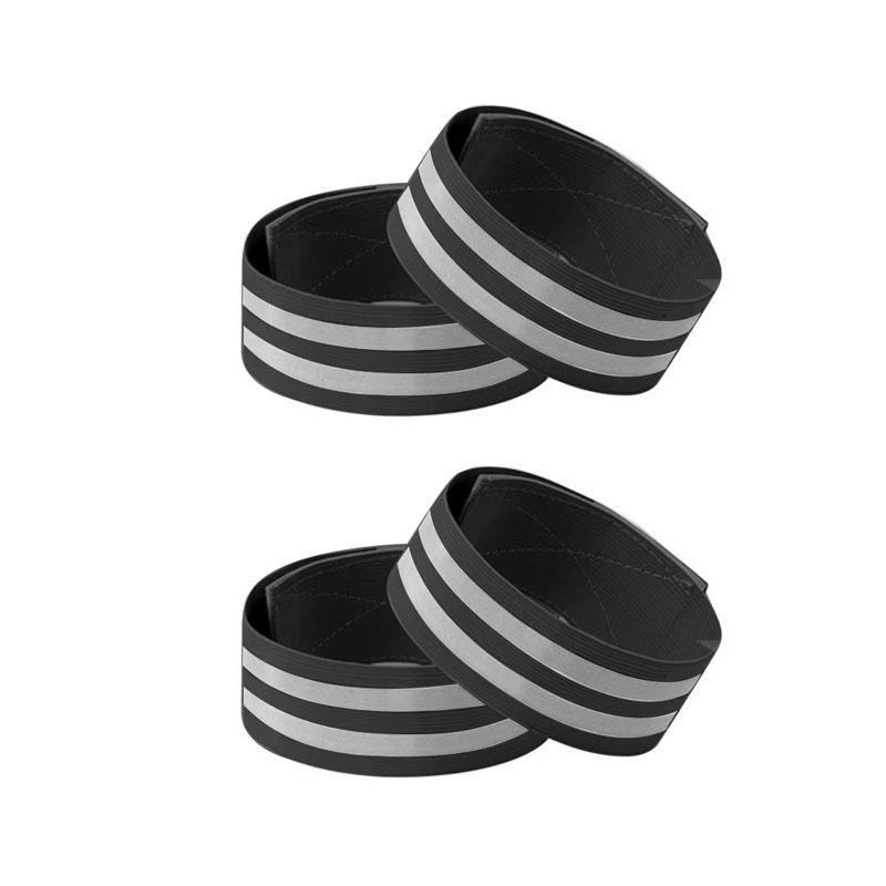 High Reflective Bands Elastic Armband Wristband Ankle Straps 2/4Pcs Safety Reflector Tape Motorcycle Clothing For Night Biking