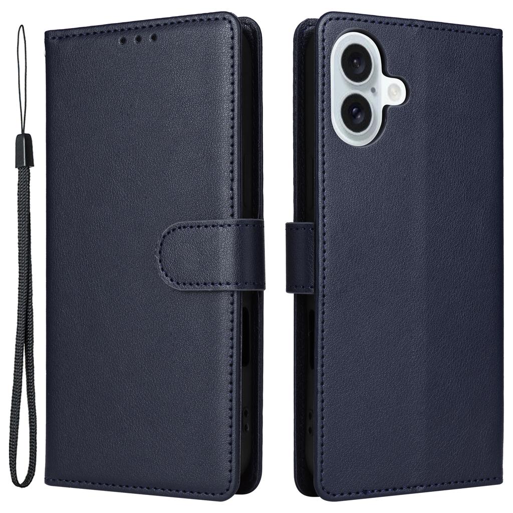 For iPhone 16 Plus Wallet Case 3 Card Slots Slim-Fit PU Leather Stand Phone Cover