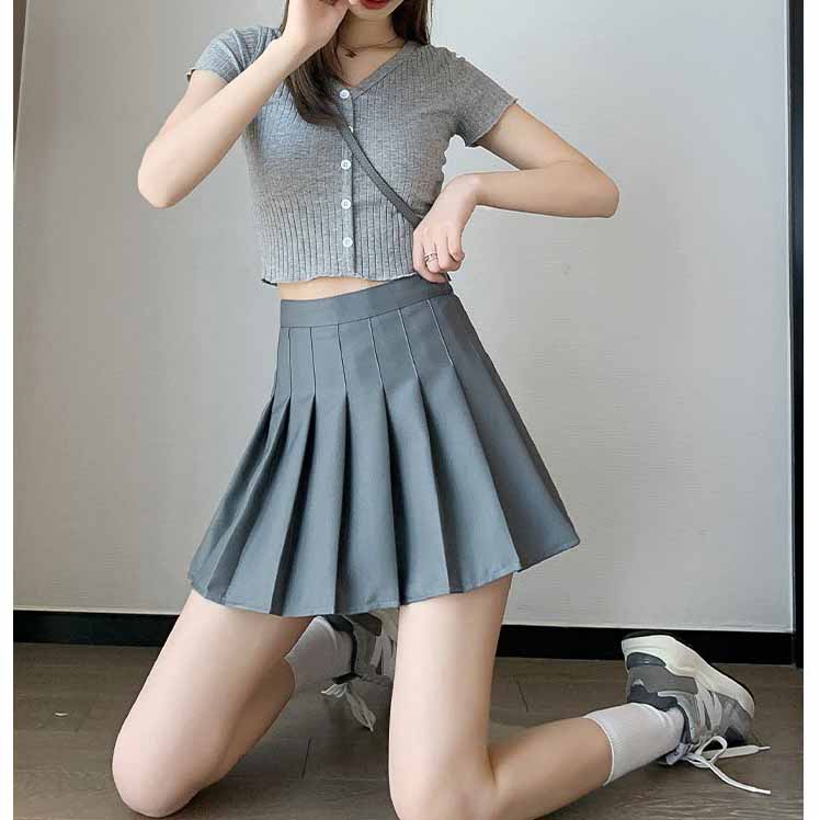 High Waist Solid Pleated Mini Skirt Women Summer Spring Korean White A-line Skirt Y2k Skort Clothes