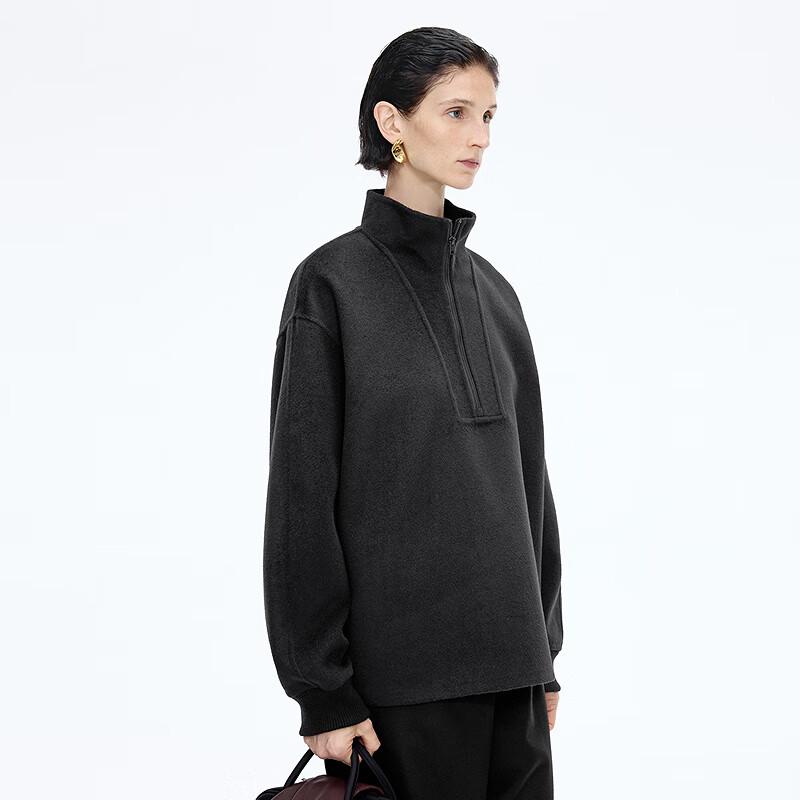 JNBY 2025 Winter Stand-Collar Wool Cashmere Coat