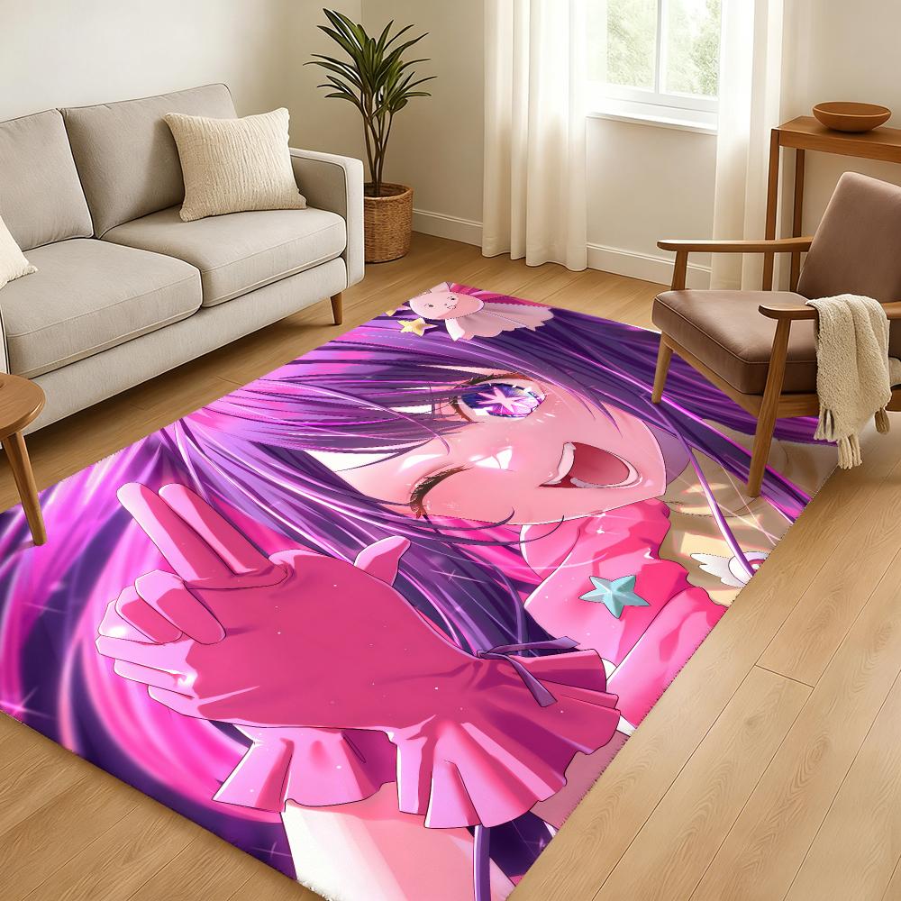 Oshi No Ko Floor Mat Soft Thickened Absorbent Non-Slip Bedroom Living Room Door Mat Home Decor Flannel Rugs