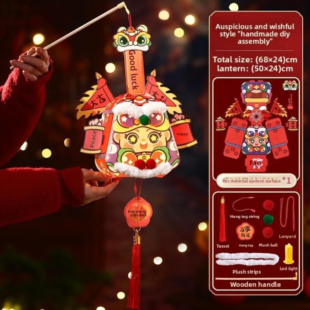 

Lion Dance Children s Lantern Rotating Chinese New Year Lantern Glowing Windmill Lantern Festive Good Luck