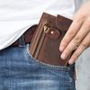 MVA Genuine Leather Men's Wallet - Short Bifold Vintage Stitch Coin Purse with Multiple Card Slots 7042