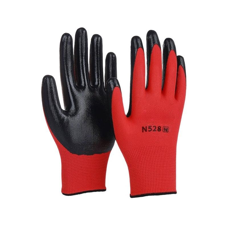 Thickened Wear Resistant Oil Resistant Odor Proof Work Gloves Construction Gloves Nitrile Protective Gloves Safety Accessories