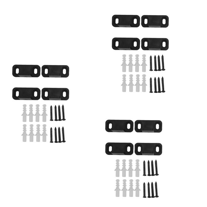 

ABUL-6 Set Sliding Barn Door Floor Guide Bottom Adjustable Dual Clip Floor Mounted Guide Hardware чорний