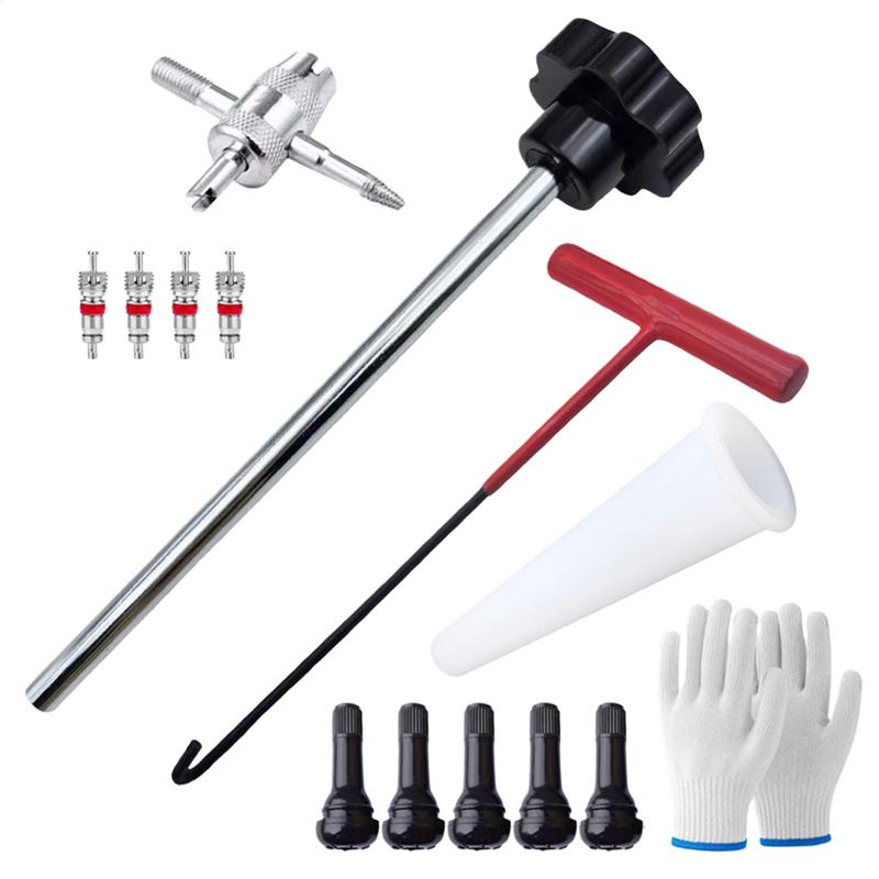 13PCS Tire Valve Tool Kit Tire Valve Stem Core Quick Change Replacement Tool Kit For Car Motorcycle Valves Repair Tools