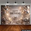 2D Happy Birthday Silber Glitzer Ballon Hintergrund Banner Party Foto Hintergrund
