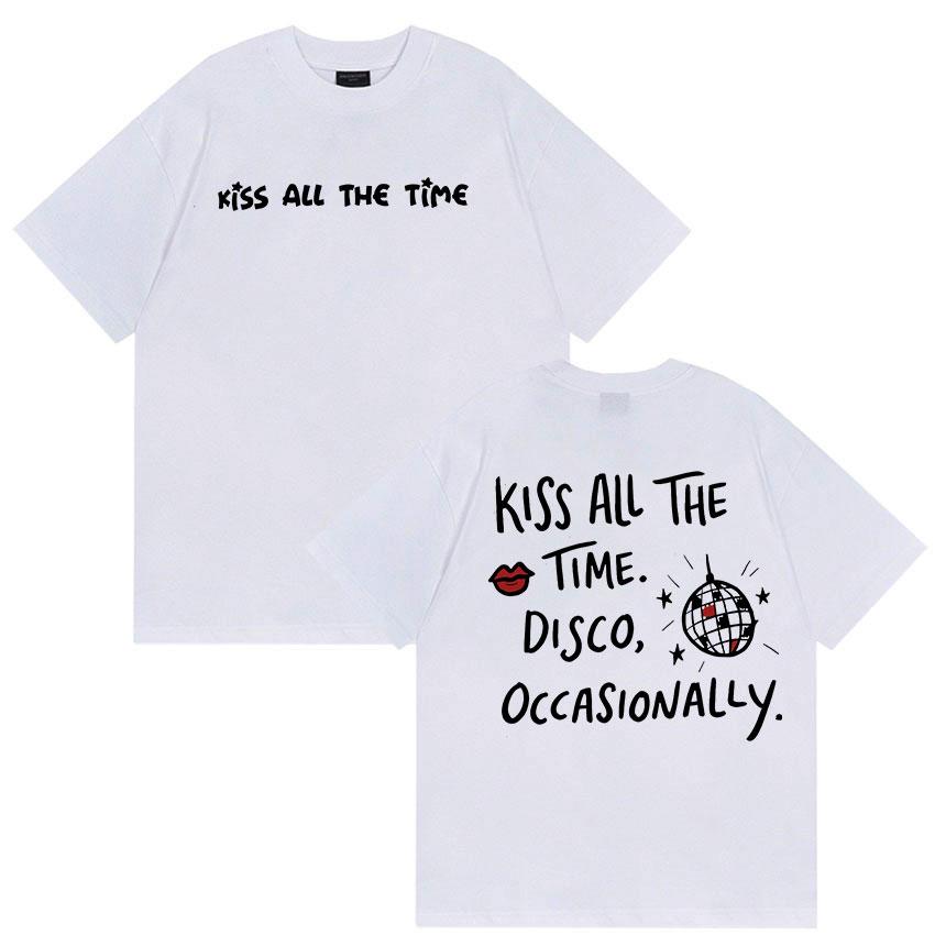 Harry Styles Küssen Immer Disco Gelegentlich Druck T-Shirts Herren Damen Mode Baumwolle Y2K Kurzarm T-Shirt