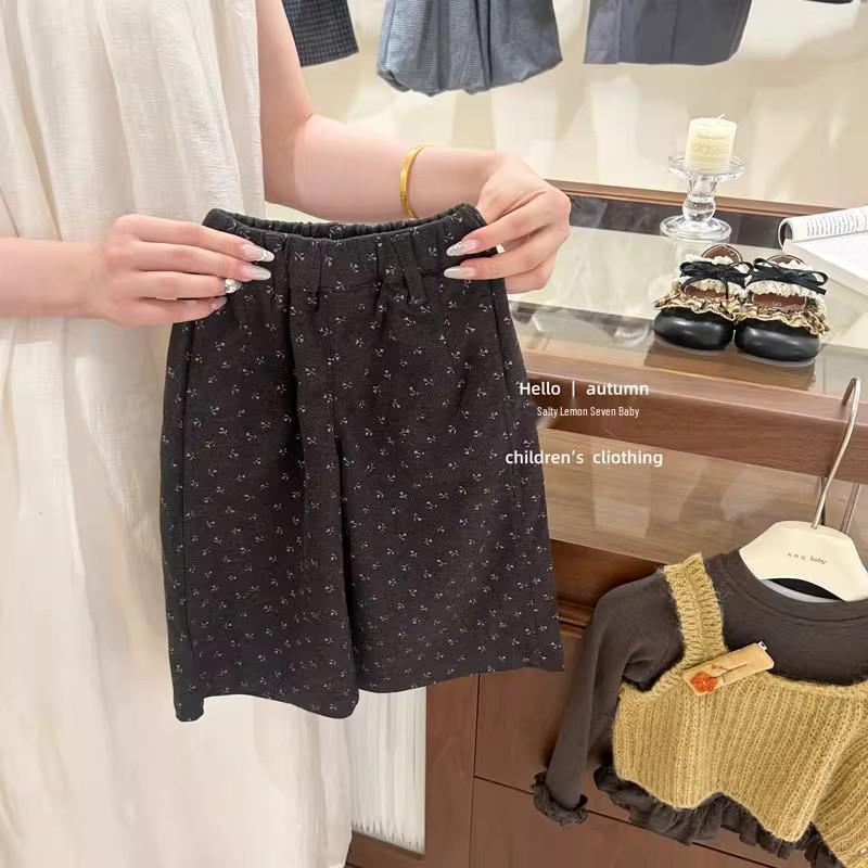 

Осень 2025 Корейская мода для девочек: Вязаный жилет, базовая рубашка и брюки - комплект из трех предметов 100 cm