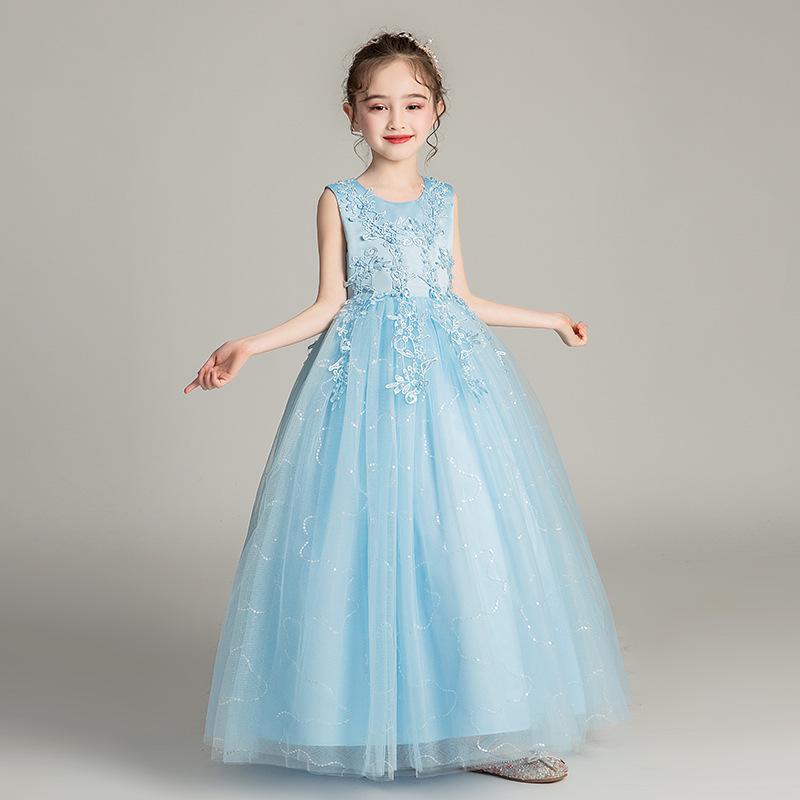 Girls' Puffy Princess Dress: Summer Flower Girl Gown for Weddings, Birthdays, and Performances