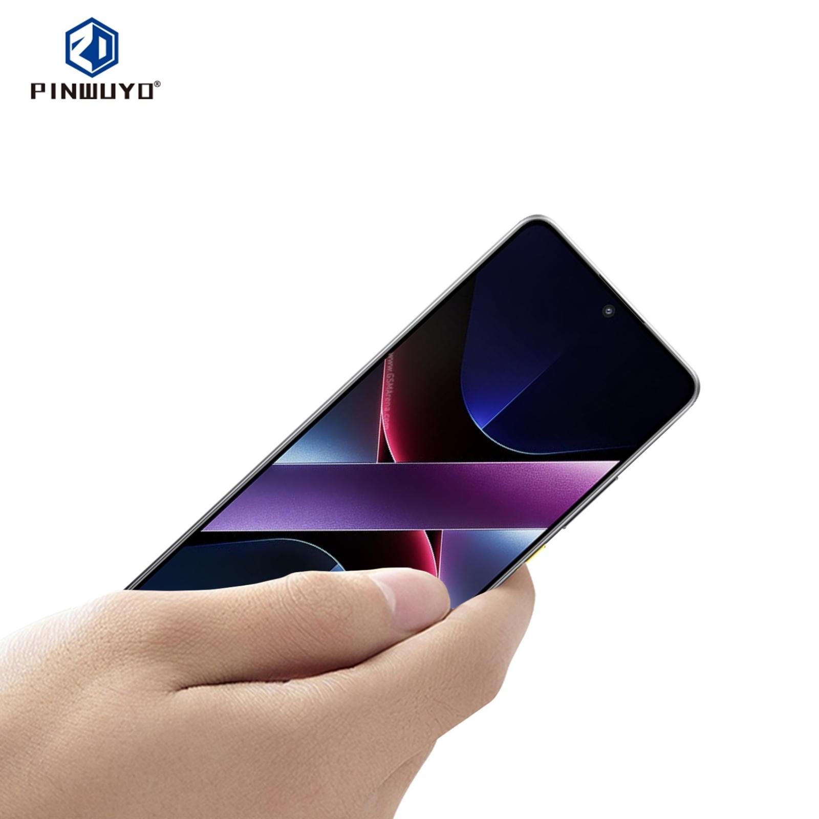 

For Xiaomi Poco X7 Pro 5G Tempered Glass Film PINWUYO JK Series-2 9H Full Screen Protector Black