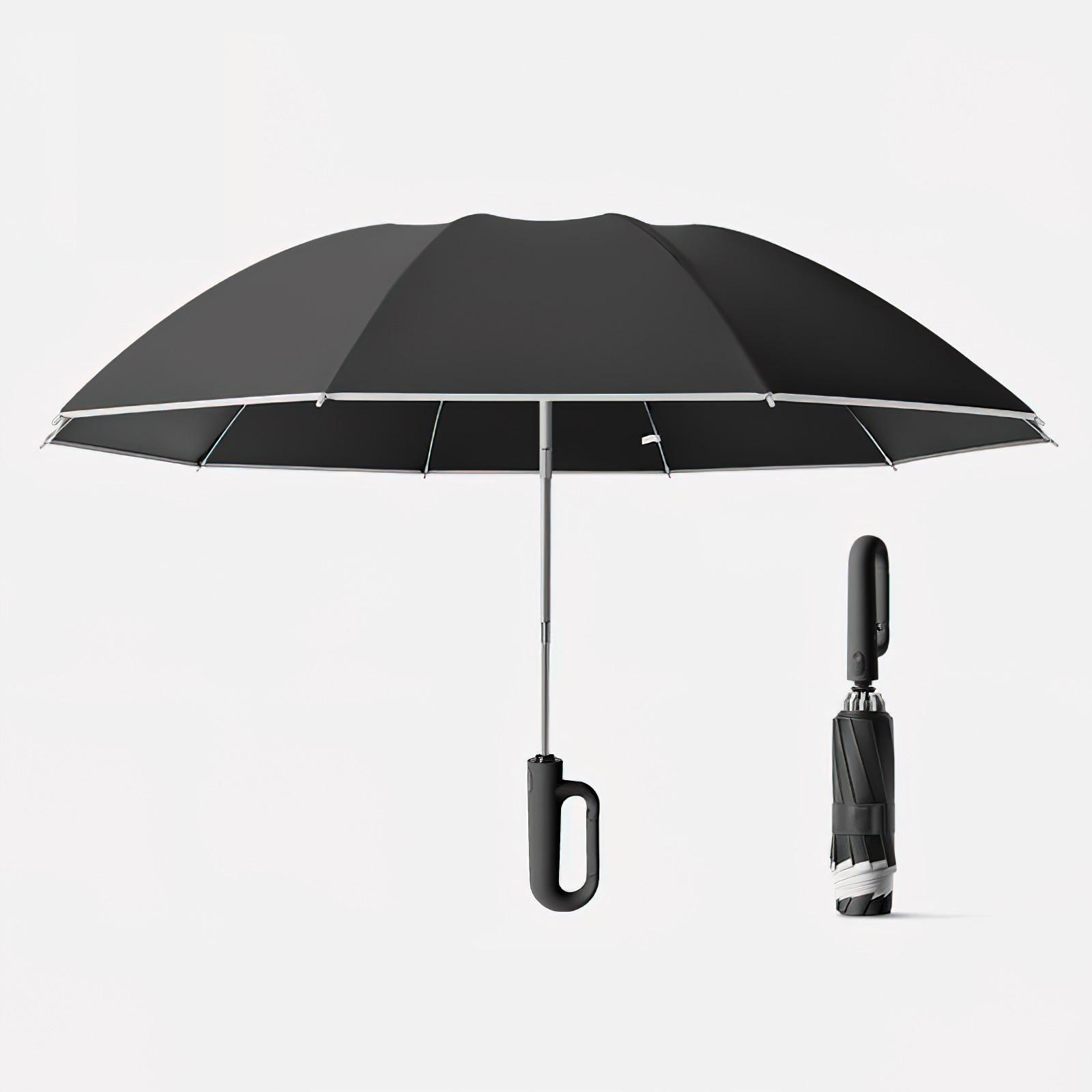 Automatic Folding Umbrella 8 Ribs Sun Rain Umbrellas for Outdoor Activities чёрный