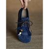 Trend matte cowhide blue Dexun shoes women's fashion casual shoes 2025 new autumn soft leather women's shoes single shoes