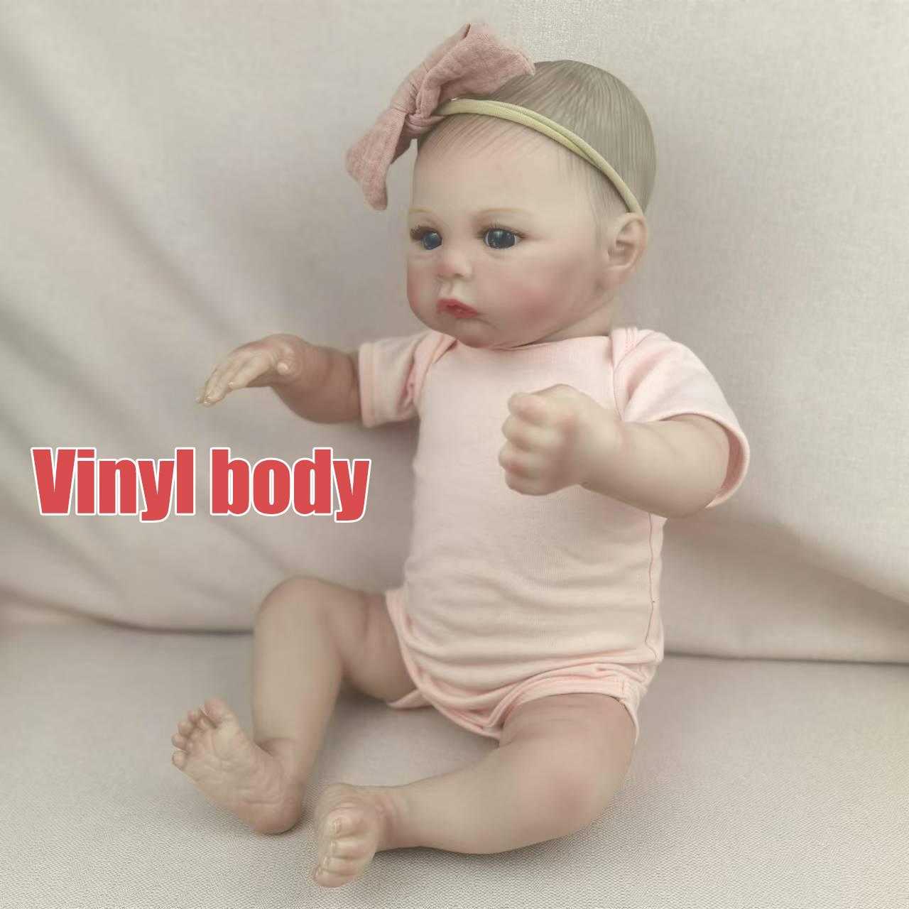 

3D Кукла Реборн Высокого Цвета Симуляция Младенца/Кукла с Мягким Телом Половина Гелевая Кукла Милая Кукла 50cm-Vinyl body розовый