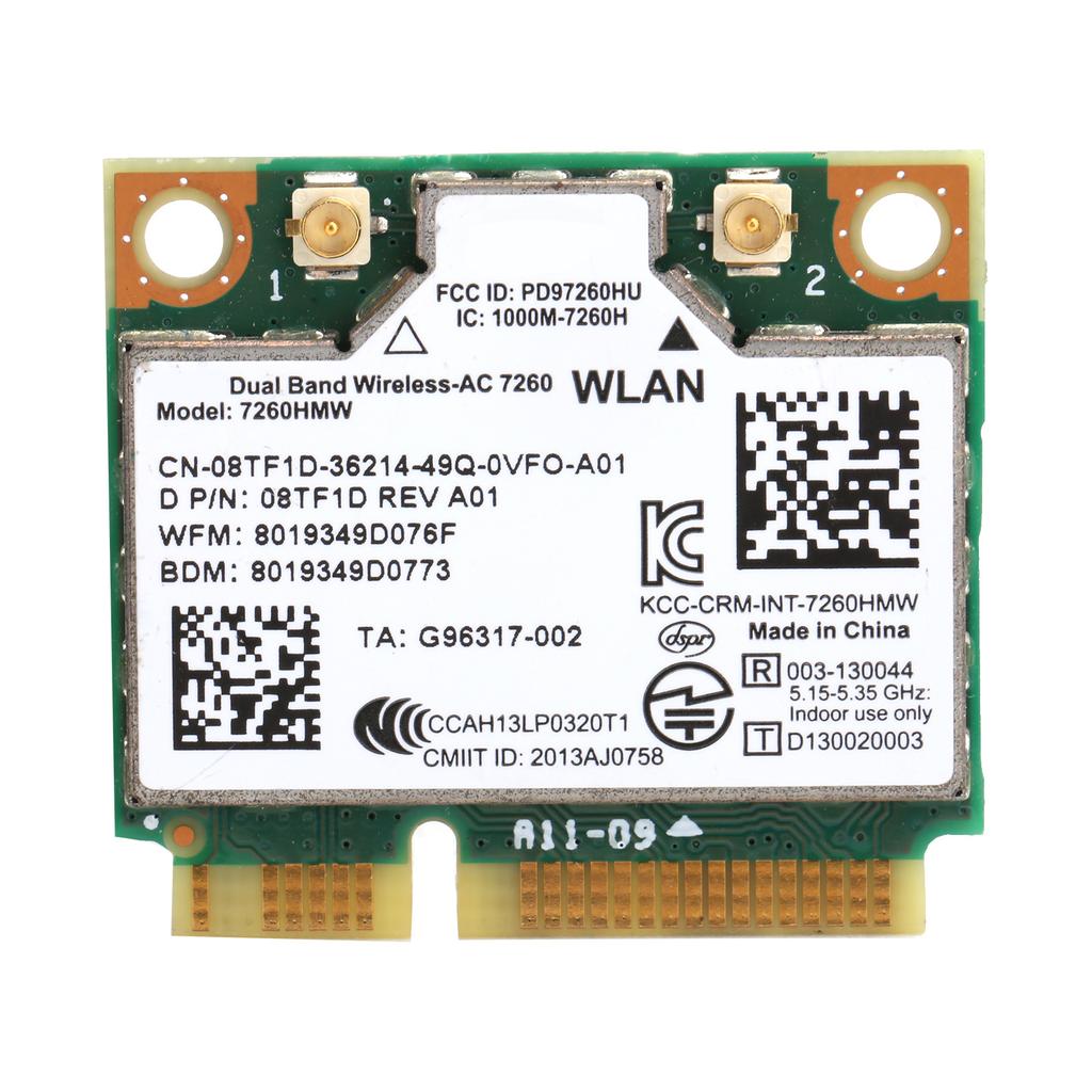 Mini PCIE Wireless Wifi Karte Dualband BT 4.0 Netzwerkmodul für Intel 7260 ac Dell 7260HMW