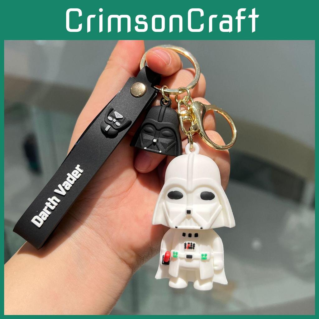Adorable Cartoon Darth Vader Car Keychain Cute Pvc Soft Pendant Key Accessory