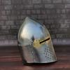 Templar Knight Helmet with Mason's Brass Cross, Medieval Crusader Helmet, Medieval Armour Silver Finish Cosplay Helmet