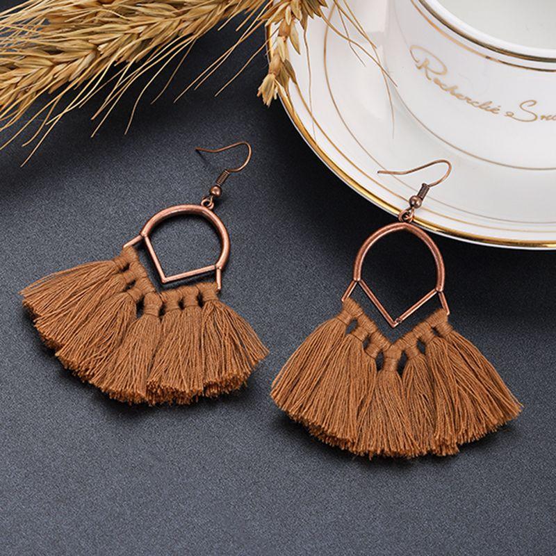 

Осень и Зима Новое поступление Майяр Ретро Этнический стиль Длинные Дизайнерские Фантазийные Серьги Клипсы для Ушей без Прокола Cut Out tassel-ear hook