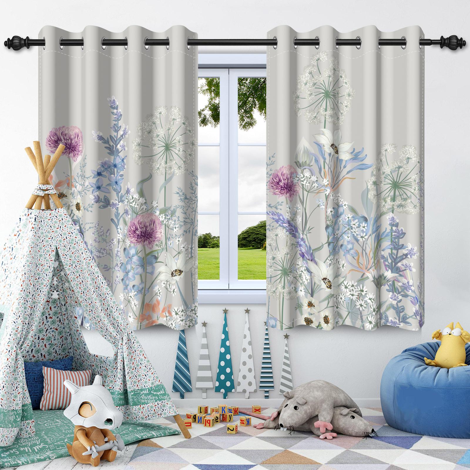 

2 шт. Роскошные шторы с цветами в стиле бохо для дома, спальни, гостиной, затемняющие, теплоизоляционные, шумопоглощающие, светонепроницаемые шторы 50x120cm 2pcs