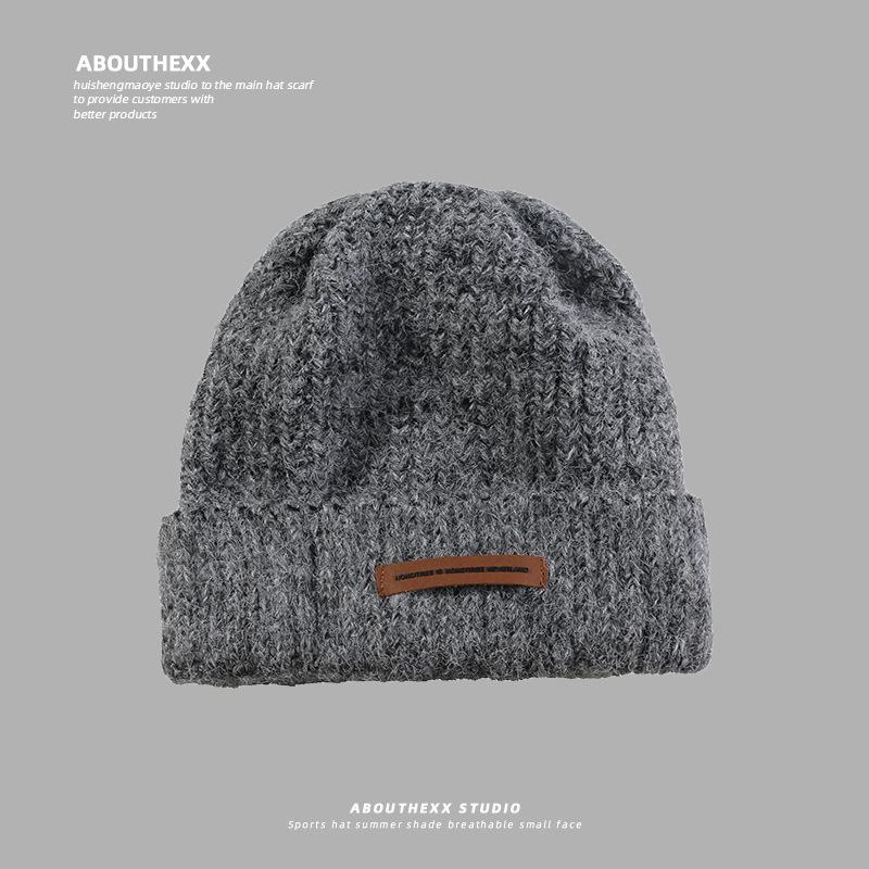 New Autumn and Winter Hats for Women Fashion Versatile Knitted Hat Letters Long Label Warm Wool Bag Head Hat Casual Pile Hat