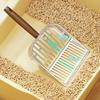 Stainless Steel Cat Litter Scoop Long Handled Hollow Design Pet Waste Picker Wooden Handle Easy Clean Litter Box Shovel