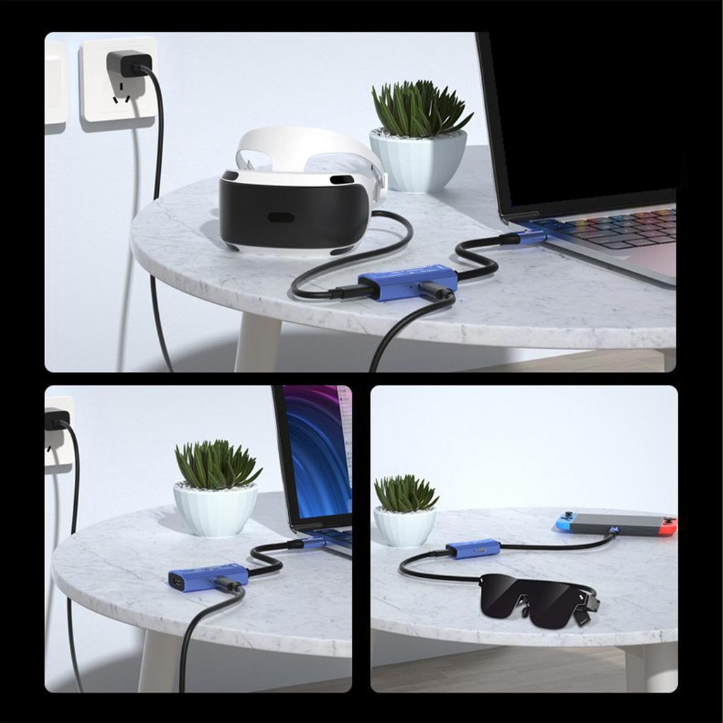 Glasses Power Converter Type C To Type C Video PD100W Dual Function AR Smart Glasses Charger Adapter