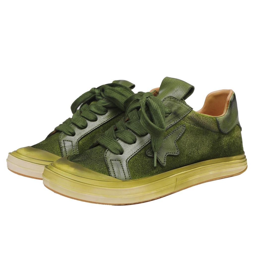 Four Seasons Damen Herbst 2025 Echtleder Schnür-Skateschuhe