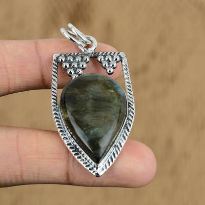 Hochzeitsgeschenk für Sie 925 Sterlingsilber Natürlicher Labradorit Edelstein Anhänger
