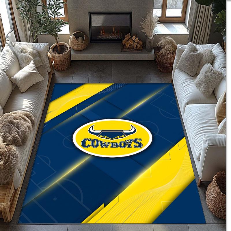 Tappeto in Cristallo di Velluto North Queensland Cowboys Morbido Anti?Tappetino Antiscivolo Comodo per Casa Soggiorno Camera da Letto Tappeto Decorativo